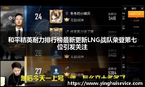 和平精英耐力排行榜最新更新LNG战队荣登第七位引发关注
